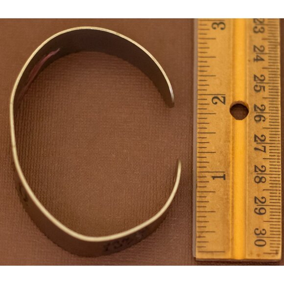 7 inch, Vintage Circle of Life Silver Tone Band Cuff Bracelet by RF Simons - U30 - Picture 3 of 3